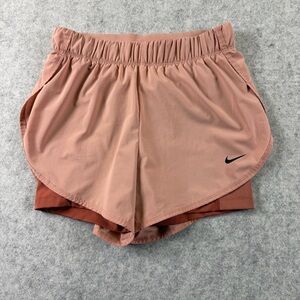 Nike Dri FIT Tempo Running Shorts Womens Small Orange Lined Fitted Shorts Ladies